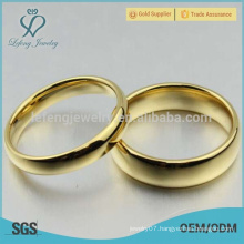 High polished mirror gold tungsten couple rings